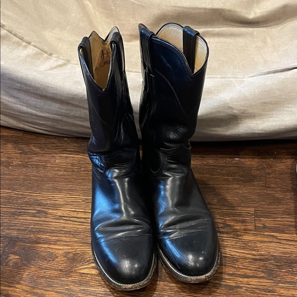 Justin Boots Black Western Men's Boots - Picture 1 of 4